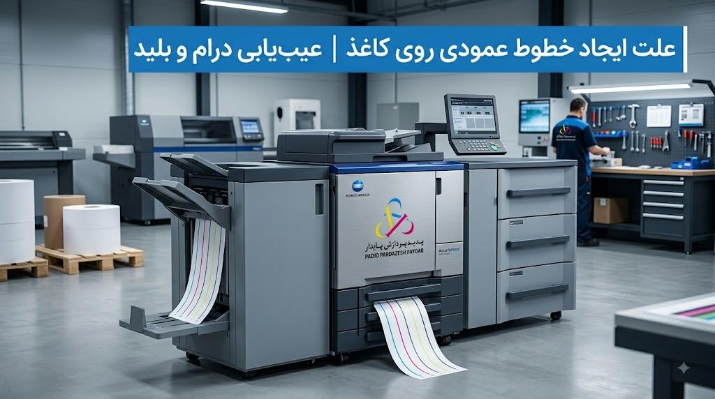 علت ایجاد خطوط عمودی رنگی یا سیاه روی کاغذ چیست؟ عیبیابی خط افتادن طولی در کونیکا مینولتا